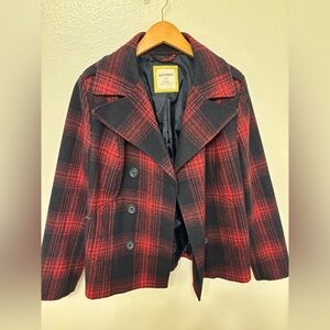 Old Navy Red and Black Checkered Coat